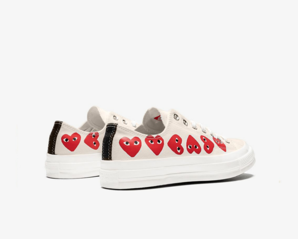 Converse x Comme Des  Garçons   70 Ox Multi Hearts White - Image 3